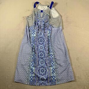 Cabana Life‎ Dress Womens Small Blue White Printed Sleeveless UV Protection Boho